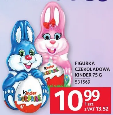 Figurka czekoladowa Kinder 75 g promocja w Selgros