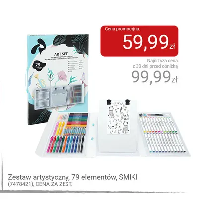 Zestaw artystyczny 79 elementów Smiki promocja w Smyk