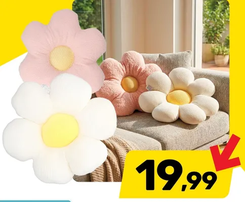 Poduszka dekoracyjna w kształcie kwiatu promocja w Bricomarche
