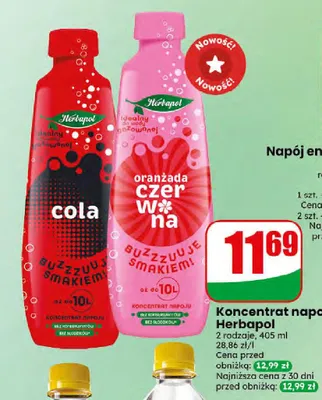 Koncentrat napoju Herbapol Oranżada czerwona promocja w Dino