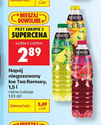 Napój niegazowany Ice Tea Remsey z czarnej herbaty o smaku cytrynowym promocja w Biedronka
