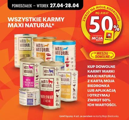 Karmy dla psa -50% z kartą lub aplikacją promocja w Biedronka