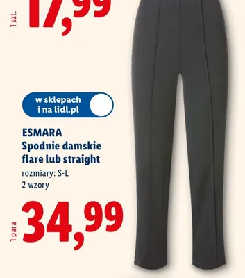 Spodnie damskie flare lub straight promocja w Lidl