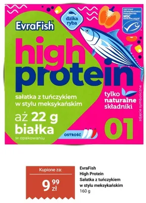 Sałatka z tuńczykiem w stylu meksykańskim EvraFish High Protein promocja w Biedronka