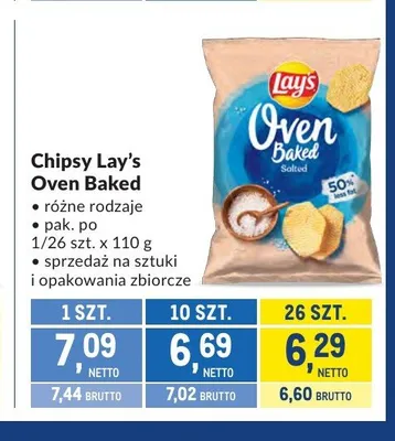 Chipsy Lay's Oven Baked promocja w Makro