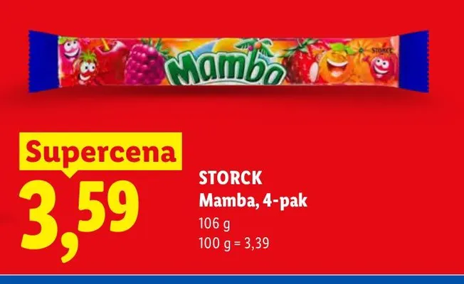 Guma rozpuszczalna Mamba 4-pak promocja w Lidl