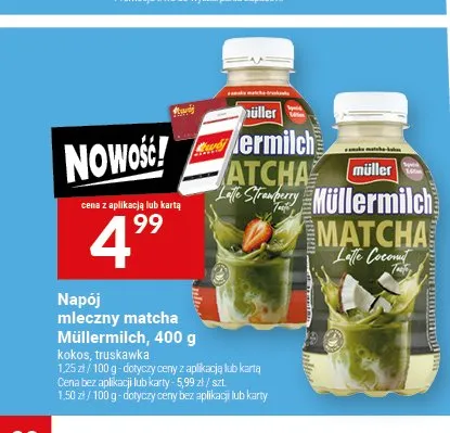 Napój mleczny matcha Müllermilch kokos promocja w Twój Market