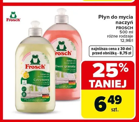 Płyn do mycia naczyń Frosch promocja w Carrefour Market
