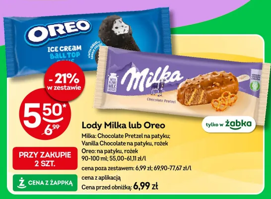 Lody Oreo na patyku promocja w Żabka