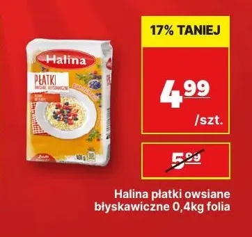 Płatki owsiane błyskawiczne Halina promocja w API Market