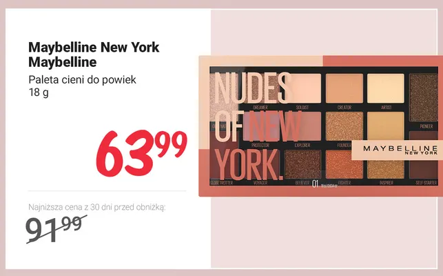 Paleta cieni do powiek Maybelline New York promocja w Rossmann