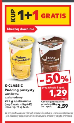 Pudding puszysty czekoladowy K-Classic promocja w Kaufland