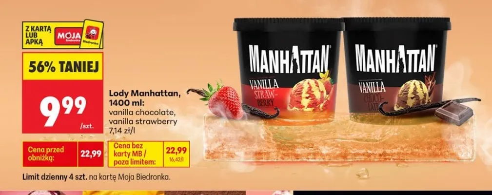Lody Manhattan vanilla chocolate promocja w Biedronka