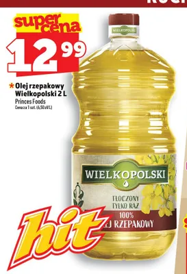 Olej rzepakowy Wielkopolski promocja w TOPAZ