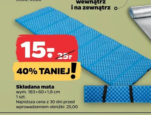 Składana mata wym. 183x60x1,8cm promocja w Netto