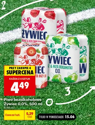 Piwo bezalkoholowe Żywiec Malinaż & Nuta Trawy Cytrynowej 0,0% promocja w Biedronka