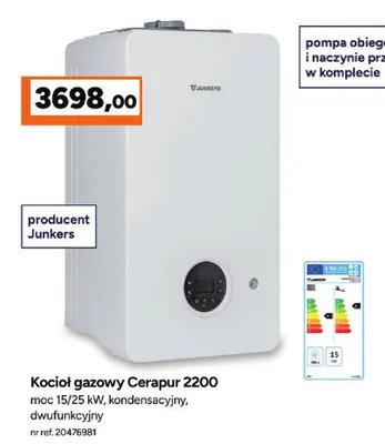 Kocioł gazowy Cerapur 2200 Junkers promocja w Bricoman