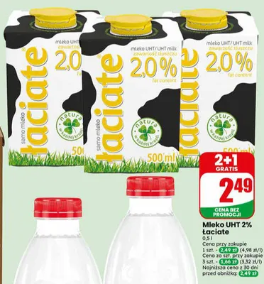Mleko UHT 2% Łaciate promocja w Dino