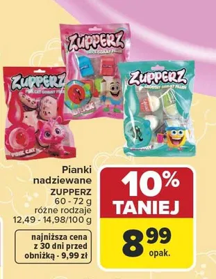 Pianki nadziewane ZUPPERZ 60-72g promocja w Carrefour