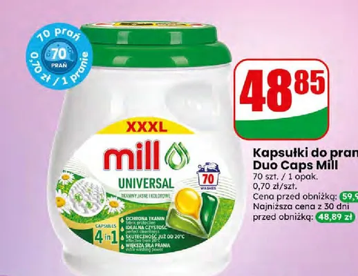 Kapsułki do prania Duo Caps Universal Mill promocja w Dino