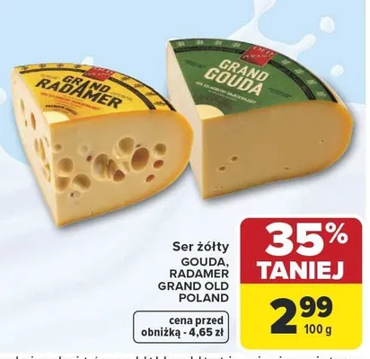Ser żółty Gouda, Radamer Grand Old Poland promocja w Carrefour Market