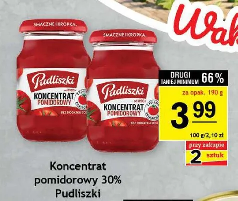 Koncentrat pomidorowy 30% Pudliszki promocja w Gram Market