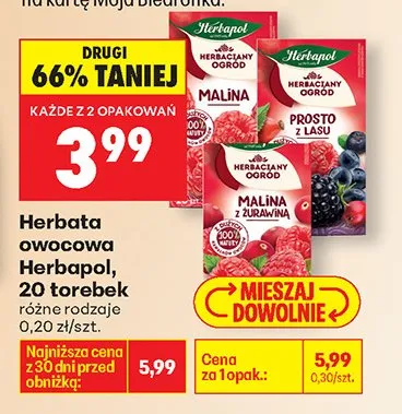 Herbata owocowa różne rodzaje promocja w Biedronka
