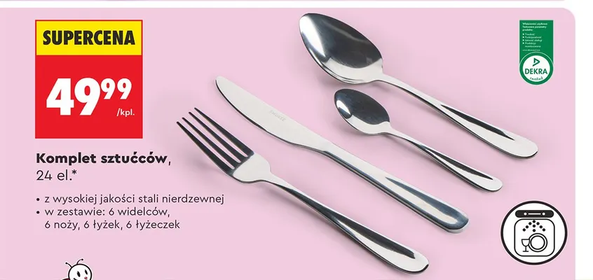 Komplet sztućców, 24 el. promocja w Biedronka