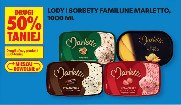 Lody familijne Marletto Walnut 1000ml promocja w Biedronka