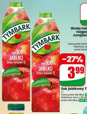 Sok jabłkowy Tymbark promocja w Dino
