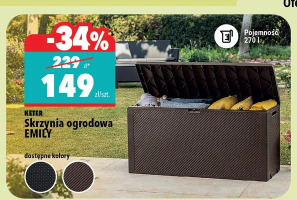 Skrzynia ogrodowa EMILY KETER 270l promocja w Biedronka Home