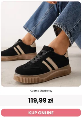 Czarne sneakersy Reneé promocja w Renee