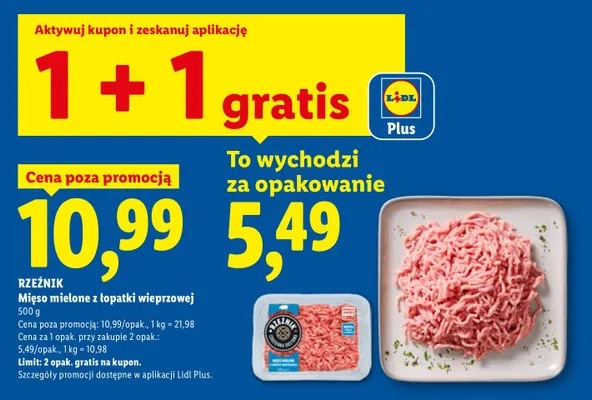 Mięso mielone z łopatki wieprzowej Rzeźnik promocja w Lidl
