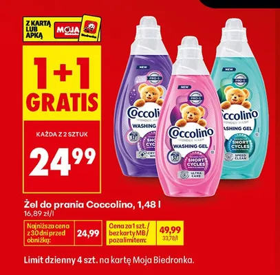 Żel do prania Coccolino promocja w Biedronka