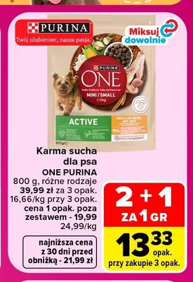 Karma sucha dla psa One Purina promocja w Carrefour Market