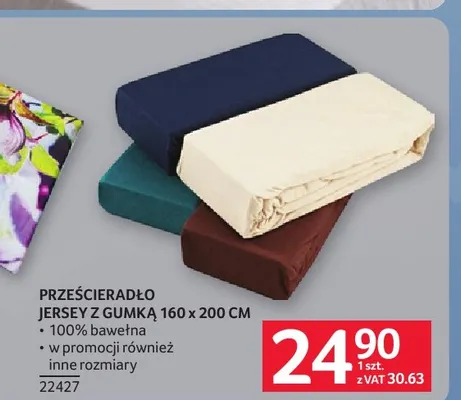Prześcieradło jersey z gumką 160x200 cm promocja w Selgros