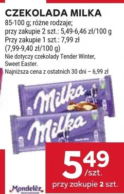Czekolada Milka różne rodzaje promocja w Stokrotka