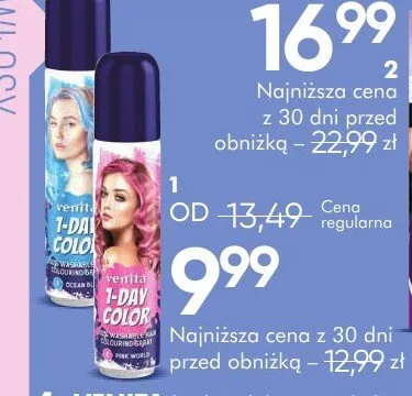 Spray do włosów 1-day color ocean blue promocja w Super-Pharm