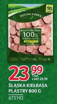 Śląska kiełbasa plastry Dolina Dobra 800g promocja w Selgros