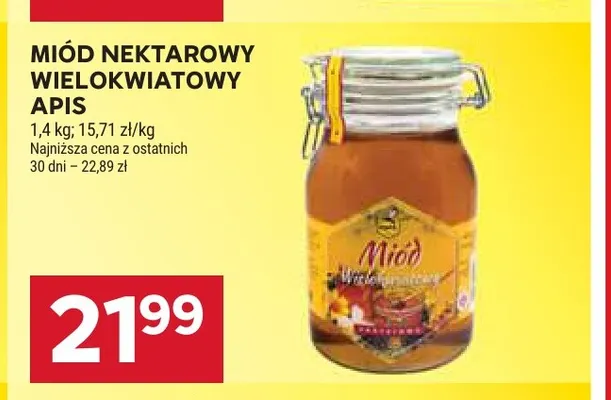 Miód nektarowy wielokwiatowy Apis promocja w Stokrotka