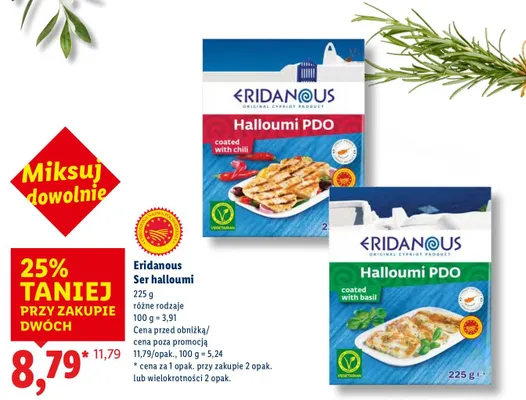 Ser halloumi Eridanous z chilli promocja w Lidl