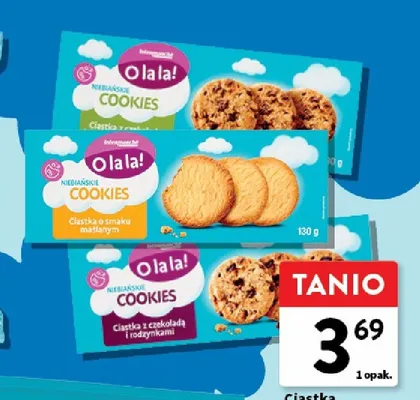Ciastka z czekoladą Niebiańskie Cookies O la la! promocja w Intermarche