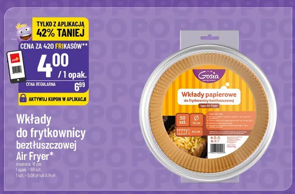 Wkłady do frytkownicy beztłuszczowej 16 cm Gosia promocja w POLOmarket