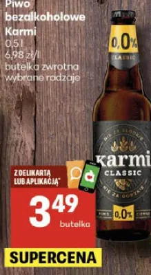 Piwo bezalkoholowe Karmi promocja w Delikatesy Centrum