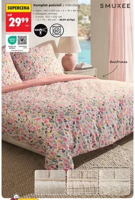 Komplet pościeli z mikrofazy Smukee 160x200 cm promocja w Biedronka