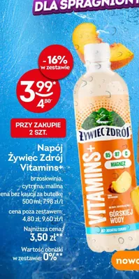 Napój Żywiec Zdrój Vitamins+ brzoskwinia promocja w Żabka