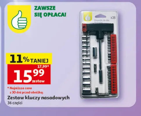 Zestaw kluczy nasadowych 36-pak promocja w Auchan