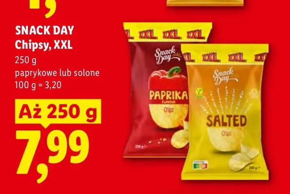 Chipsy XXL paprykowe Snack Day promocja w Lidl