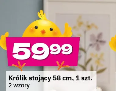 Królik stojący 58 cm, 2 wzory promocja w Twój Market
