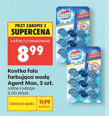 Kostka fala farbująca wodę Agent Max 3szt. promocja w Biedronka